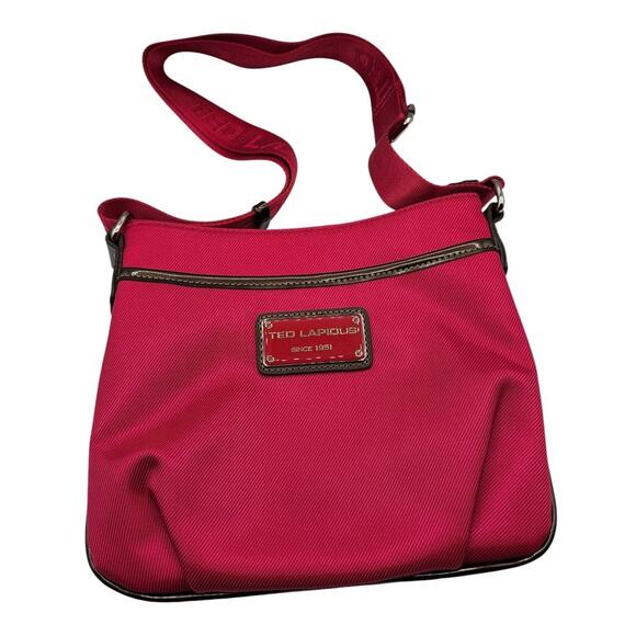 Ted Lapidus Fuchsia Bright Pink Shoulder Bag Handbag - Picture 1 of 5